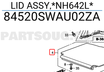 Honda 84520SWAU02ZA LID ASSY,*NH642L*