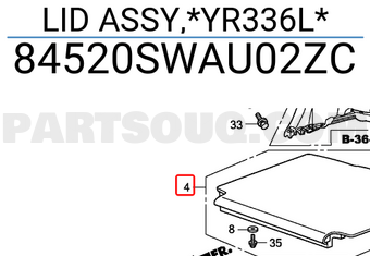 Honda 84520SWAU02ZC LID ASSY,*YR336L*