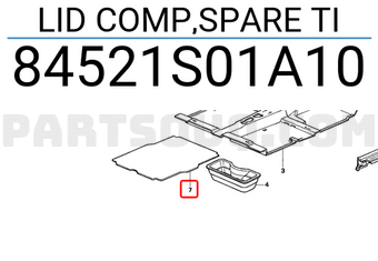 Honda 84521S01A10 LID COMP,SPARE TI