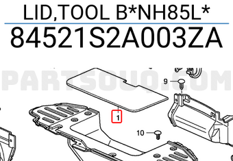 Honda 84521S2A003ZA LID,TOOL B*NH85L*