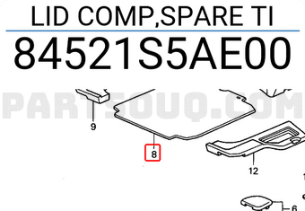 Honda 84521S5AE00 LID COMP,SPARE TI