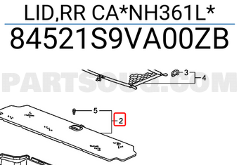 Honda 84521S9VA00ZB LID,RR CA*NH361L*