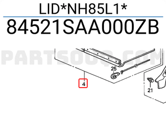 Honda 84521SAA000ZB LID*NH85L1*