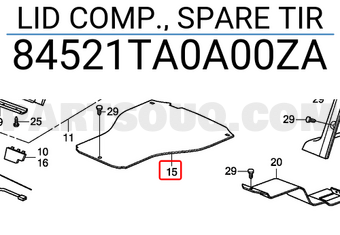 Honda 84521TA0A00ZA LID COMP., SPARE TIR