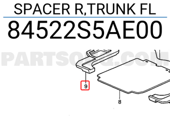 Honda 84522S5AE00 SPACER R,TRUNK FL