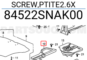 Honda 84522SNAK00 SCREW,PTITE2.6X