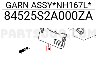 Honda 84525S2A000ZA GARN ASSY*NH167L*