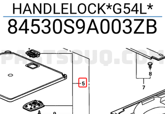 Honda 84530S9A003ZB HANDLELOCK*G54L*