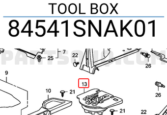 Honda 84541SNAK01 TOOL BOX