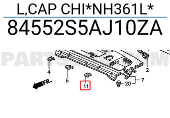 Honda 84552S5AJ10ZA L,CAP CHI*NH361L*
