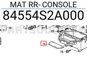 Honda 84554S2A000 MAT RR- CONSOLE