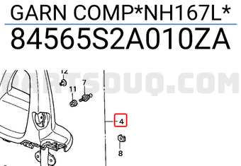 Honda 84565S2A010ZA GARN COMP*NH167L*