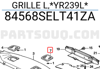 Honda 84568SELT41ZA GRILLE L,*YR239L*
