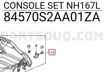 Honda 84570S2AA01ZA CONSOLE SET NH167L