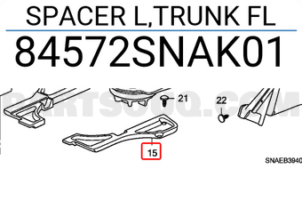 Honda 84572SNAK01 SPACER L,TRUNK FL