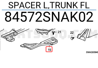 Honda 84572SNAK02 SPACER L,TRUNK FL