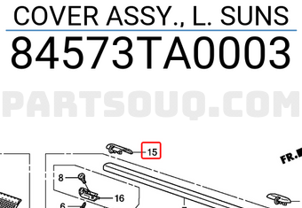Honda 84573TA0003 COVER ASSY., L. SUNS