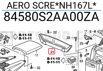 Honda 84580S2AA00ZA AERO SCRE*NH167L*