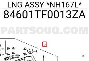 Honda 84601TF0013ZA LNG ASSY *NH167L*