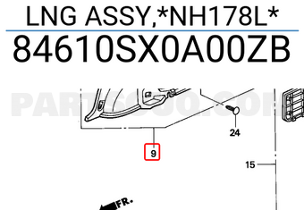 Honda 84610SX0A00ZB LNG ASSY,*NH178L*