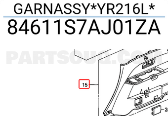 Honda 84611S7AJ01ZA GARNASSY*YR216L*