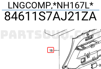 Honda 84611S7AJ21ZA LNGCOMP,*NH167L*