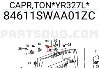 Honda 84611SWAA01ZC CAPR,TON*YR327L*