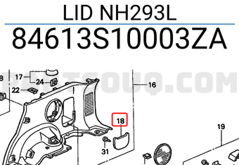 Honda 84613S10003ZA LID NH293L