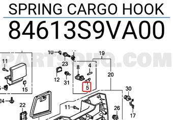 Honda 84613S9VA00 SPRING CARGO HOOK