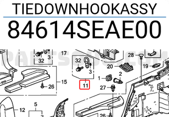 Honda 84614SEAE00 TIEDOWNHOOKASSY
