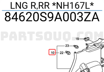 Honda 84620S9A003ZA LNG R,RR *NH167L*