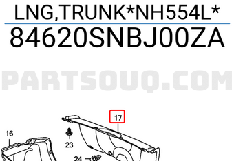 Honda 84620SNBJ00ZA LNG,TRUNK*NH554L*