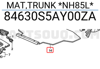 Honda 84630S5AY00ZA MAT,TRUNK *NH85L*