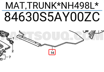 Honda 84630S5AY00ZC MAT,TRUNK*NH498L*