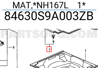 Honda 84630S9A003ZB MAT,*NH167L 1*