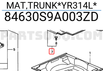 Honda 84630S9A003ZD MAT,TRUNK*YR314L*