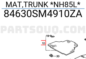 Honda 84630SM4910ZA MAT,TRUNK *NH85L*