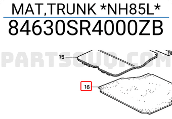 Honda 84630SR4000ZB MAT,TRUNK *NH85L*