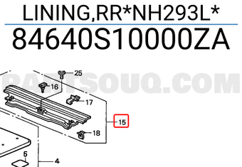 Honda 84640S10000ZA LINING,RR*NH293L*