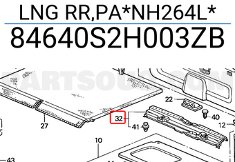 Honda 84640S2H003ZB LNG RR,PA*NH264L*