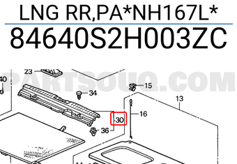 Honda 84640S2H003ZC LNG RR,PA*NH167L*