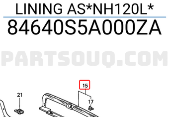 Honda 84640S5A000ZA LINING AS*NH120L*