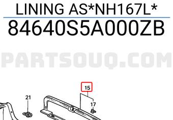 Honda 84640S5A000ZB LINING AS*NH167L*