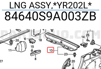 Honda 84640S9A003ZB LNG ASSY,*YR202L*