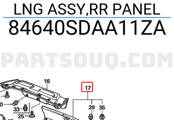 Honda 84640SDAA11ZA LNG ASSY,RR PANEL
