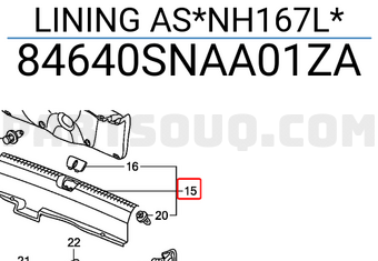 Honda 84640SNAA01ZA LINING AS*NH167L*