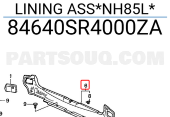 Honda 84640SR4000ZA LINING ASS*NH85L*