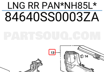 Honda 84640SS0003ZA LNG RR PAN*NH85L*