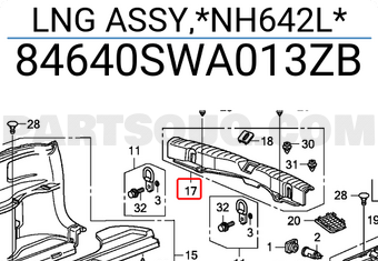 Honda 84640SWA013ZB LNG ASSY,*NH642L*