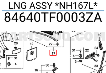 Honda 84640TF0003ZA LNG ASSY *NH167L*
